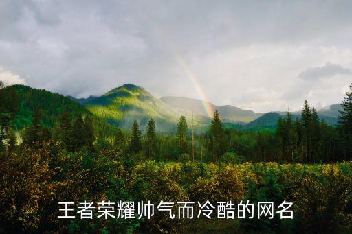 王者荣耀帅气而冷酷的网名