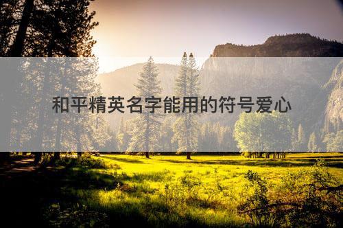 和平精英名字能用的符号爱心